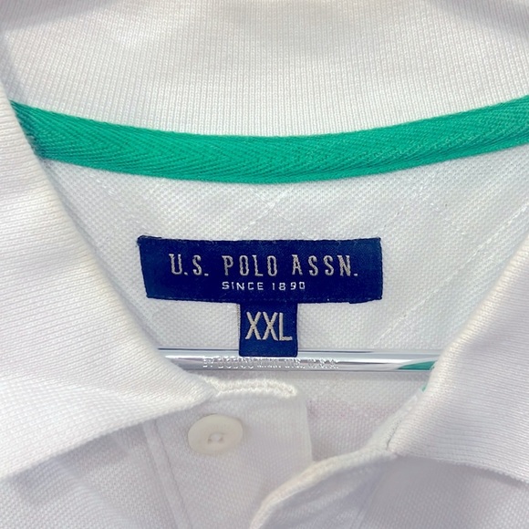 US Polo Assn. Polo Collared Shirt - XXL, Blue/Green/Red Stripes - Picture 3 of 6